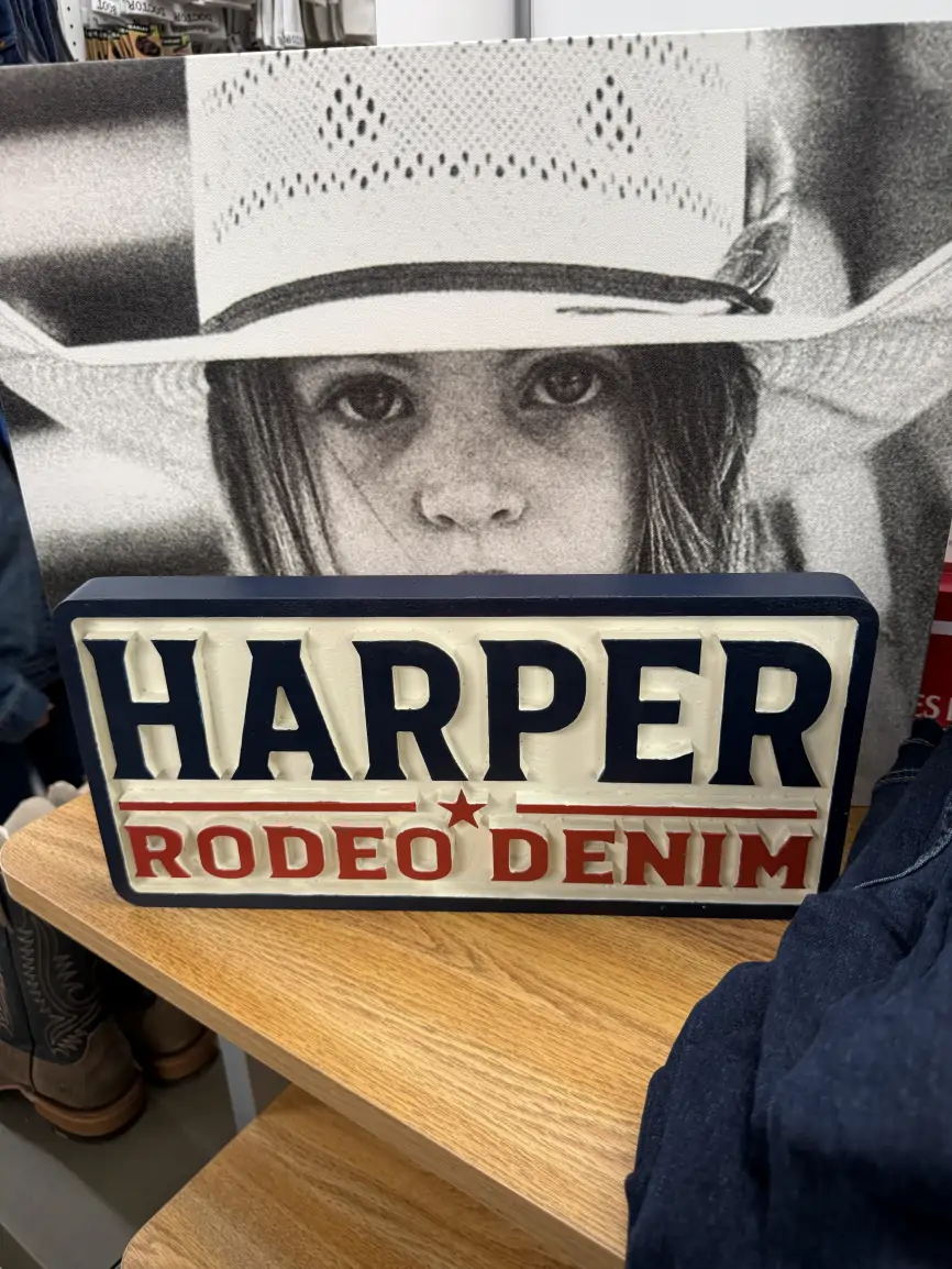 Harper Rodeo Denim signage